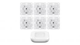 Homematic IP Smart Home Set Beschattung mit Access Point 2, 6 Rollladenaktoren für Markenschalter