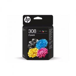 HP 308 2er-Pack Schwarz/Cyan/Magenta/Gelb Kompatibilität: HP Envy 6000er Serie // HP DeskJet 4000er Serie