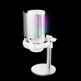 HSE Trust Gaming GXT238W AURON USB Mikrofon weiß Kompaktes und stylisch beleuchtetes USB-Mikrofon für Streaming Content-Erstellung, weiß