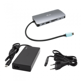 i-tec USB-C Metal Nano Dock HDMI/VGA with LAN & Power Delivery 100 W & Charger 77W