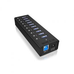 ICY BOX 10 Port Hub mit USB Type-A Anschluss, 1x Ladeanschluss