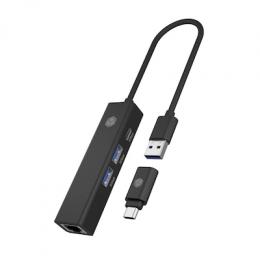 Icy Box USB 3.2 Gen 1 Type-A+C zu 2x USB-A / 1x USB-C / 1x Gigab