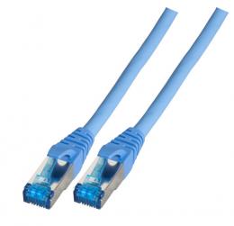 INFRALAN Patchkabel RJ45, S/FTP, Cat.6A, TPE superflex, 0.25m, blau