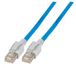 INFRALAN Patchkabel RJ45, S/FTP, Cat.6A, VC LED, 0.5m, blau