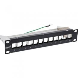 InLine 10 Patchpanel Leerblech 12-fach, fr Keystone Module, 1HE, RAL 9005 schwarz