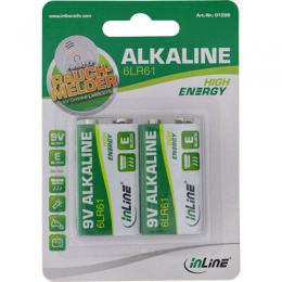 InLine Alkaline High Energy Batterie, 9V Block 6LR61, 2er Blister