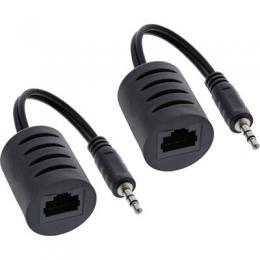 InLine Audio ber RJ45 passiv, Klinke 3,5mm Stecker / RJ45 Buchse, max. 50m, 2er Pack