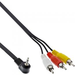 InLine Audio/Video Kabel, 3,5mm 4pol Stecker auf 3x Cinch fr Digitalkamcorder, 1,5m