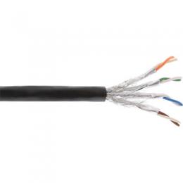 InLine Auen-Verlegekabel Cat.7a, S/FTP (PiMF) 4x2x0,58 AWG23 Kupfer, 1200MHz, PE-Mantel schwarz, 50m