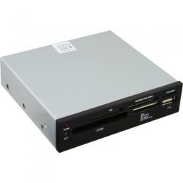 InLine Card Reader, USB 2.0, all in 1, fr 8,89cm (3,5), mit 2 Blenden