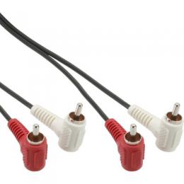 InLine Cinch Kabel, 2x Cinch, Stecker / Stecker gewinkelt, 1,2m