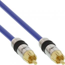 InLine Cinch Kabel AUDIO, PREMIUM, vergoldete Stecker, 1x Cinch Stecker / Stecker, 0,5m