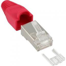 InLine Crimpstecker RJ45 geschirmt, mit Knickschutz und Einfdelhilfe, 10er Pack, rot