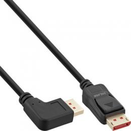 InLine DisplayPort 1.4 Kabel, 8K4K, links gewinkelt, schwarz/gold, 1m