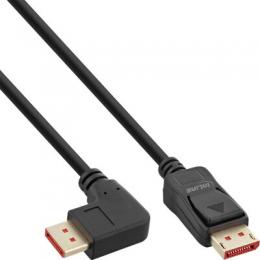 InLine DisplayPort 1.4 Kabel, 8K4K, rechts gewinkelt, schwarz/gold, 1m