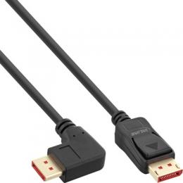 InLine DisplayPort 1.4 Kabel, 8K4K, rechts gewinkelt, schwarz/gold, 3m