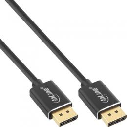 InLine DisplayPort 1.4 Kabel Slim, 8K4K, schwarz, vergoldete Kontakte, 0,5m