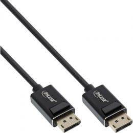 InLine® DisplayPort 2.0 Kabel, 8K4K UHBR, schwarz vergoldete Kontakte, 1m