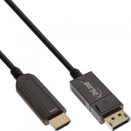 InLine DisplayPort zu HDMI AOC Konverter Kabel, 4K/60Hz, schwarz, 50m