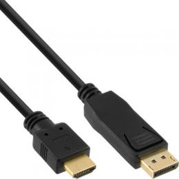 InLine DisplayPort zu HDMI Konverter Kabel, schwarz, 0,3m