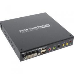 InLine DVI USB KVM Extender, Verlngerung ber UTP, mit lokaler Konsole, mit Audio, bis 100m