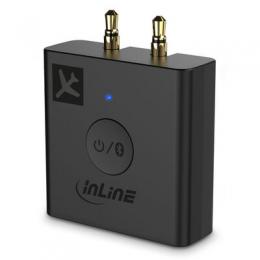 InLine Flugzeug Bluetooth Audio Transmitter Sender, BT 5.0, aptX HD/LL, Flight Adapter mit Ladecase