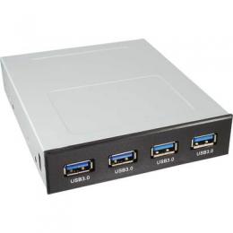 InLine Frontpanel fr den Floppy Schacht, 4x USB 3.0, schwarz