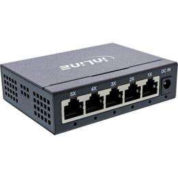 InLine Gigabit Netzwerk Switch 5-Port, 1GBit/s, Desktop, Metallgehuse, lfterlos