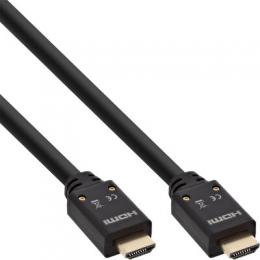 InLine HDMI Aktiv-Kabel, HDMI-High Speed mit Ethernet, 4K2K, Stecker / Stecker, schwarz / gold, 25m