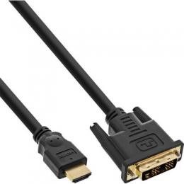 InLine HDMI-DVI Kabel, vergoldete Kontakte, HDMI Stecker auf DVI 18+1 Stecker, 1,5m