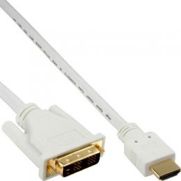 Ein Angebot für InLine HDMI-DVI Kabel, wei / gold, HDMI Stecker auf DVI 18+1 Stecker, 5m InLine aus dem Bereich Kabel > HDMI > HDMI zu DVI - jetzt kaufen.