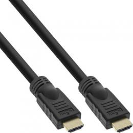 InLine HiD HDMI Kabel, HDMI-High Speed mit Ethernet, Premium, 4K2K, Stecker / Stecker, schwarz / gold, 15m