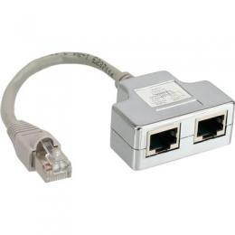 InLine ISDN Port-Doppler, 1x RJ45 Stecker an 2x RJ45 Buchse, mit Kabel