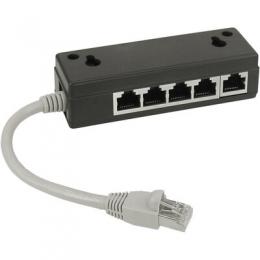 InLine ISDN Verteiler, 5x RJ45 Buchse, 15cm Kabel, mit Endwiderstnden