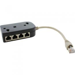 InLine ISDN Verteiler, 8x RJ45 Buchse, 15cm Kabel, mit Endwiderstnden