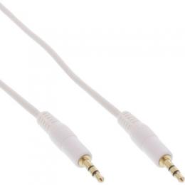 InLine Klinke Kabel, 3,5mm Stecker / Stecker, Stereo, wei / gold, 1,5m