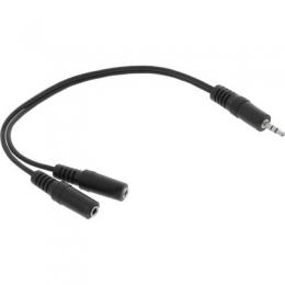 InLine Klinken Y-Kabel, 3,5mm Klinke Stecker an 2x 3,5mm Klinke Buchse, Stereo, 0,2m