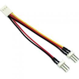 InLine Lfter Adapterkabel, 3pol Molex Buchse an 2x 3pol Molex Stecker, 100er Pack, bulk