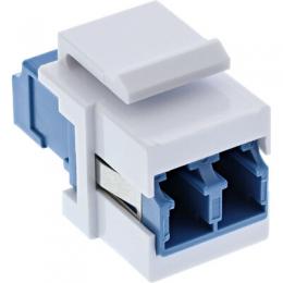 InLine LWL Keystone Snap-in Kupplung wei, Duplex LC/LC, singlemode, blau, Keramik-Hlse, Duplex LC/LC, singlemode, blau, Keramik-Hlse