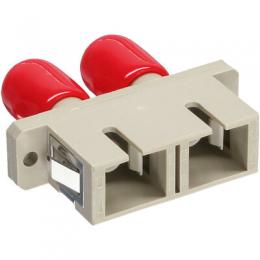 InLine LWL Kupplung, Duplex ST/SC, multimode, beige, Keramik-Hlse, zum Einbau