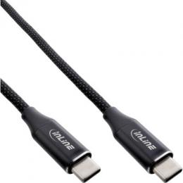InLine® Magnetic USB-C Kabel, USB-C Stecker/Stecker, 100W, 1m, schwarz