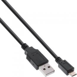 InLine Micro-USB 2.0 Kabel, Schnellladekabel, USB-A Stecker an Micro-B Stecker, schwarz, 2m