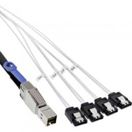 InLine Mini SAS HD Kabel, SFF-8644 zu 4x SATA, 6Gb/s, 0,5m