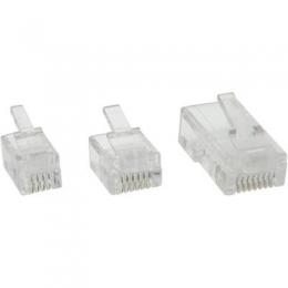 InLine Modularstecker, 6P4C RJ11 zum Crimpen auf Flachkabel, 10er Pack