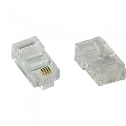 InLine Modularstecker 8P4C RJ45 zum Crimpen auf Flachkabel (ISDN), 10er Pack