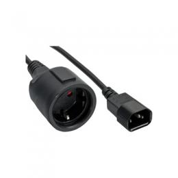 InLine® Netz Adapter Kabel Kaltgeräte C14 auf Schutzkontakt Buchse, für USV, 0,5m