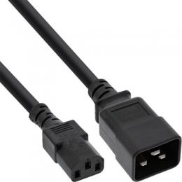 InLine Netz Adapterkabel, IEC-60320 C20 auf C13, 3x1,5mm, max. 10A, schwarz, 0,5m