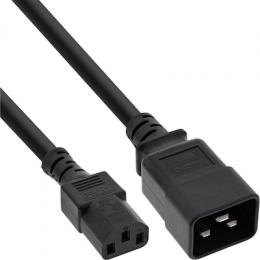 InLine Netz Adapterkabel, IEC-60320 C20 auf C13, 3x1,5mm², max. 10A, schwarz 1m