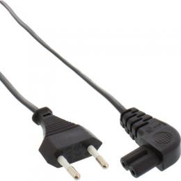 InLine Netzkabel, Netzstecker auf Euro 8 C7 Stecker, gewinkelt, 1,0m