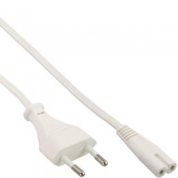 InLine Netzkabel, Netzstecker auf Euro 8 C7 Stecker, wei, 2,0m